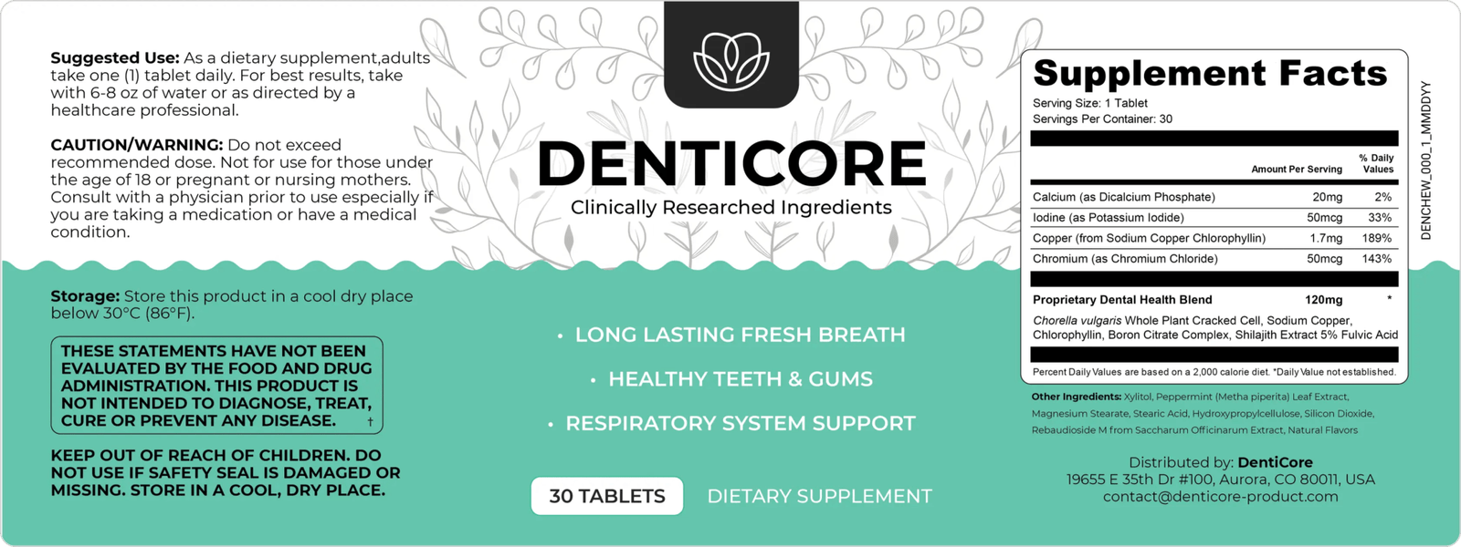 denticore ingredients list